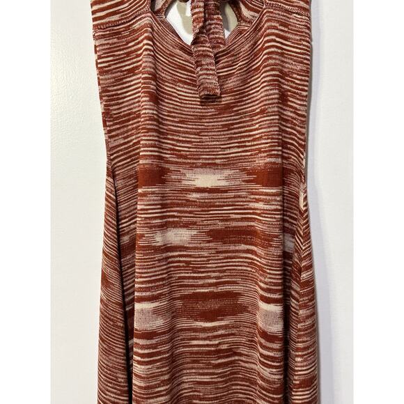 For Love & Lemons Isabella Midi Dress Brown Cream Size Med/Lg (XL) NWT Stretchy - Picture 14 of 16